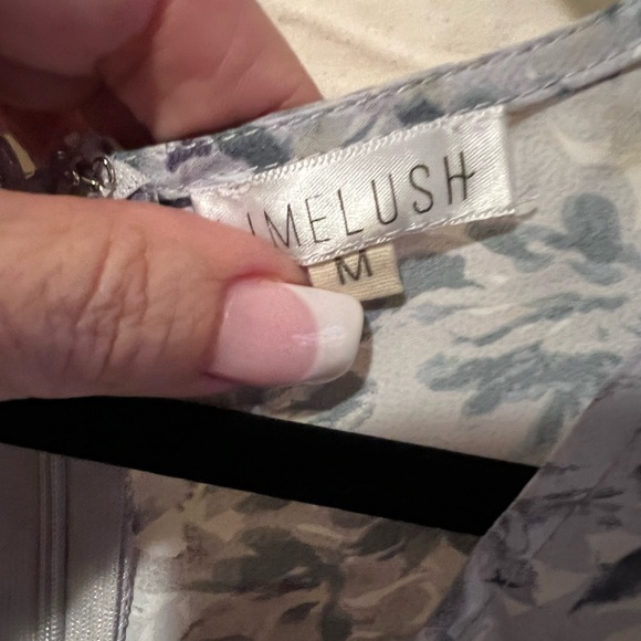 Powder Blue Floral Cut out Dress - Picture 3 of 4